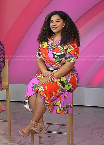 Arianna Davis’s pink fruit print dress on Today