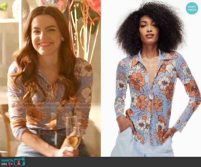 Allegra’s blue floral top on The Flash
