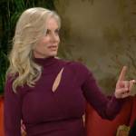 Ashley’s burgundy cutout sweater on The Young and the Restless