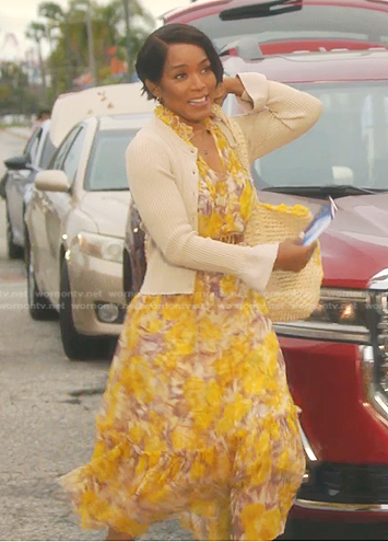 Athena's yellow floral dress on 9-1-1