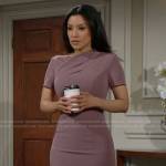 Audra’s mauve short sleeve dress on The Young and the Restless