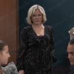 Ava’s black confetti print dress on General Hospital