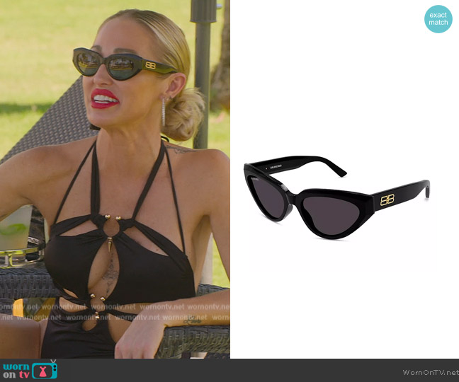 Balenciaga Rive Gauche Cat Eye Sunglasses worn by Mary Fitzgerald on Selling Sunset