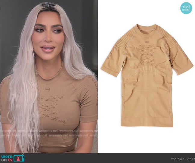 Balenciaga Sporty B Crewneck Short Sleeve Top worn by Kim Kardashian (Kim Kardashian) on The Kardashians