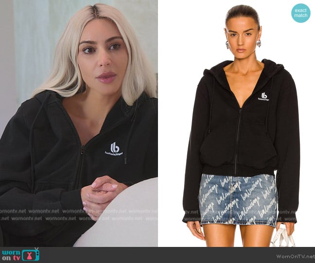 Balenciaga Zip-Up Hoodie worn by Kim Kardashian (Kim Kardashian) on The Kardashians