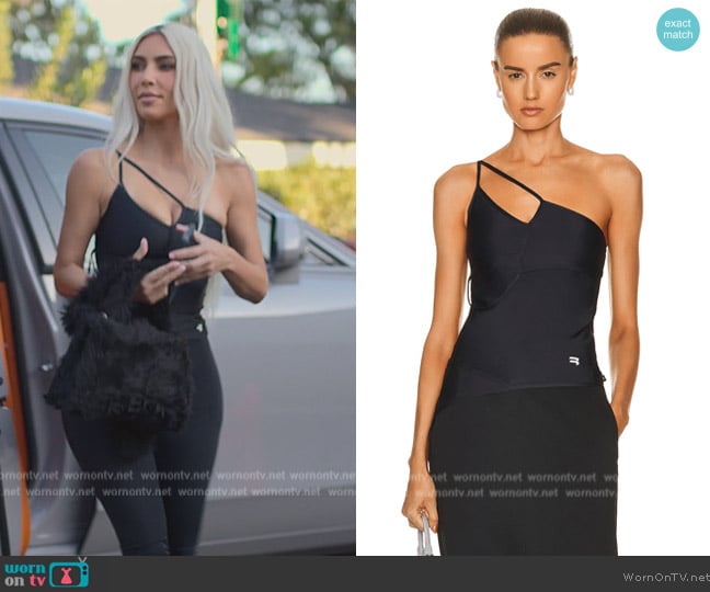 Balenciaga Strap Top worn by Kim Kardashian (Kim Kardashian) on The Kardashians