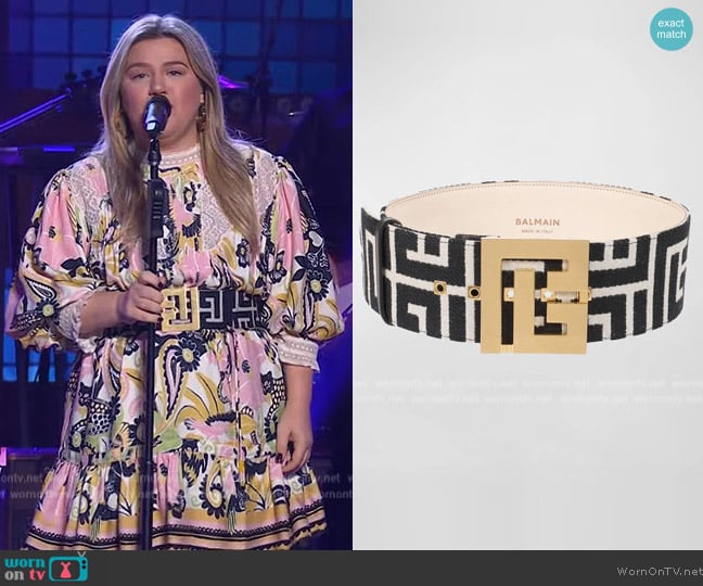 Balmain Maxi Monogram Belt worn by Kelly Clarkson on The Kelly Clarkson Show