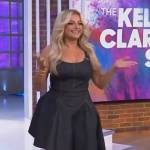 Bebe Rexha’s denim asymmetric dress on The Kelly Clarkson Show