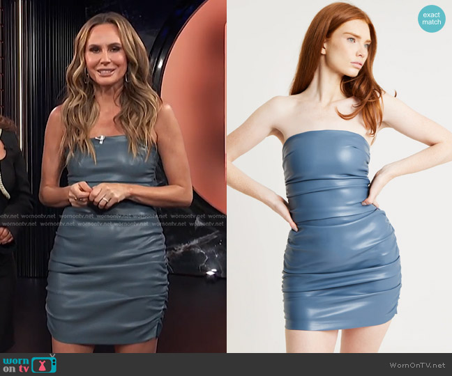 Because of Alice Ruched Leather Strapless Bodice and Skirt worn by Keltie Knight on E! News