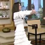 Bethenny Frankel’s white lace tie top and skirt on Live with Kelly and Mark