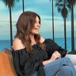 Betsy Brandt’s black off shoulder top on Access Hollywood