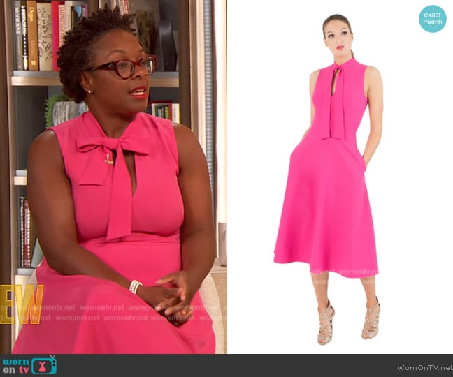 Black Halo Carolina Dress worn by Elana McDonald on The Drew Barrymore Show