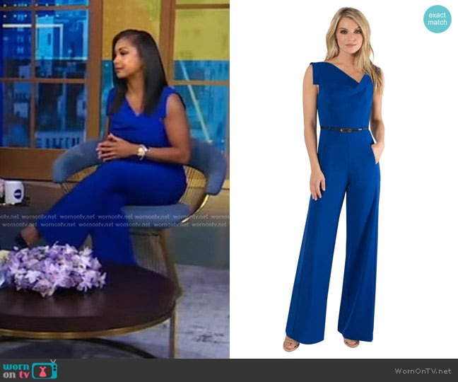 Black Halo The Classic Jackie O Jumpsuit worn by Eboni K. Williams on Good Morning America