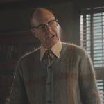 Dr Werthers’ blue plaid fuzzy cardigan on Riverdale