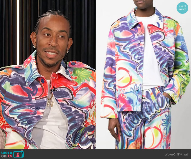 Bluemarble Graffiti-print Cotton Jacket worn by Ludacris on E! News