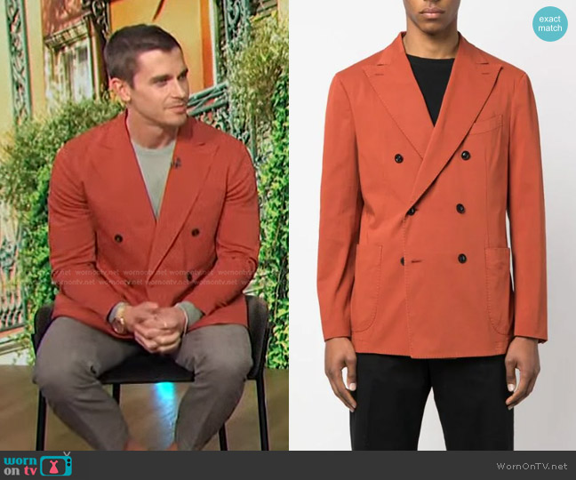 Boglioli Double Breasted Blazer worn by Antoni Porowski on Access Hollywood