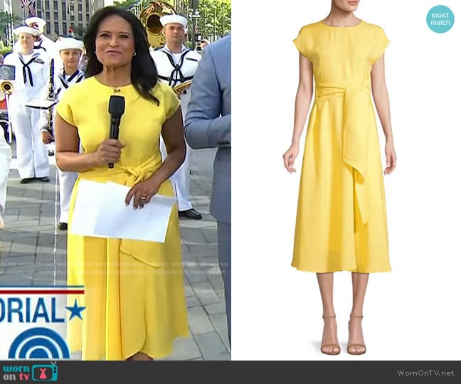 Boss Dacari Wrap-Front Midi Dress worn by Kristen Welker on Today