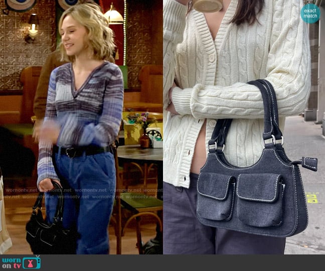 Brandy Melville Black Cotton Purse worn by Lucy Romalotti (Lily Brooks O’ Briant) on The Young and the Restless