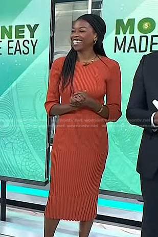 Brittany Jones-Cooper's brown ribbed dress on Today