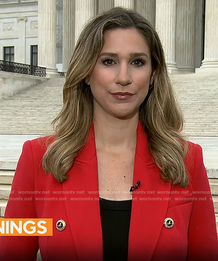 Caitlin Huey Burns's red blazer on CBS Mornings