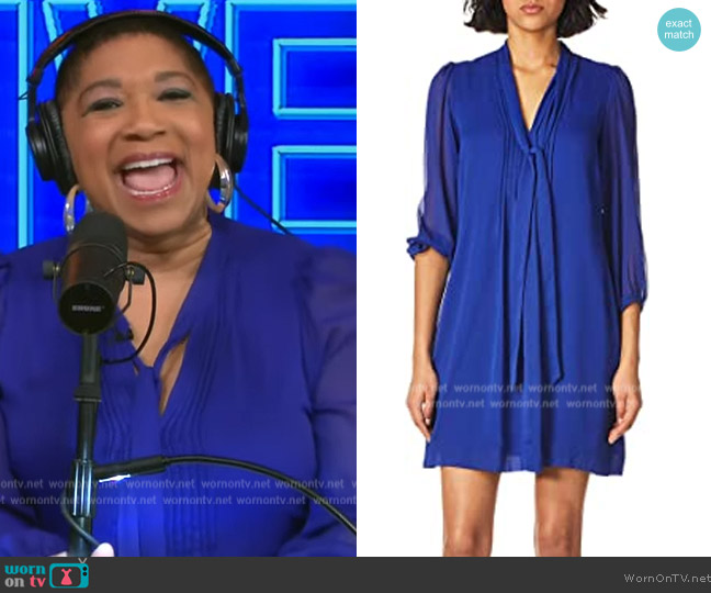 WornOnTV: Deja Vu’s blue tie neck dress on Live with Kelly and Mark ...