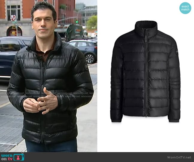 Canada Goose Black Label Black Disc Crofton Nylon Down Puffer Jacket worn by Gio Benitez on Good Morning America