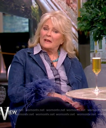 Candice Bergen’s denim jacket with feather cuffs on The View