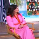 Carley Fortune’s pink contrast trim midi dress on Good Morning America