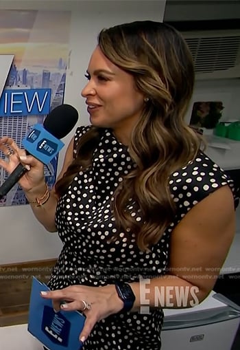 Carolina Bermudez's black polka dot dress on E! News