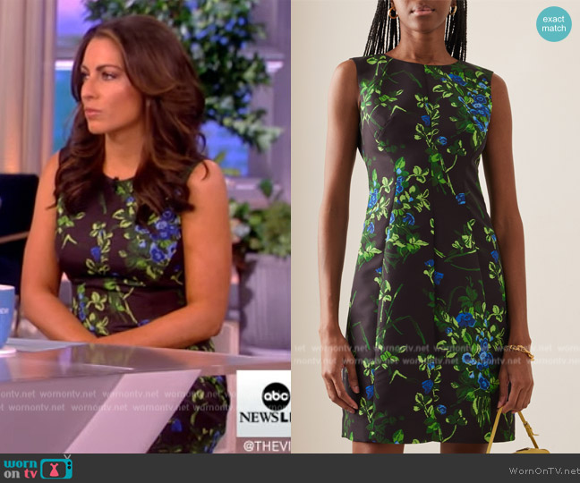 Carolina Herrera Printed Sateen Mini Dress worn by Alyssa Farah Griffin on The View