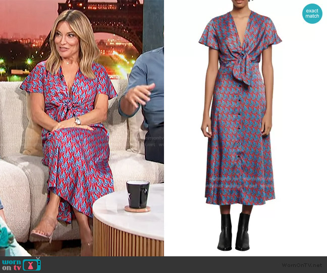 Catny Print Midi Dress by Sandro worn by Kit Hoover on Access Hollywood