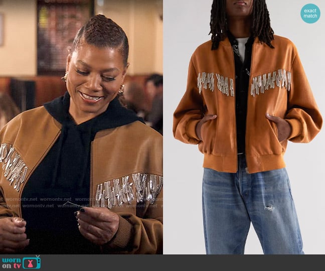 Celine Homme Chain-Embellished Fringed Brushed-Suede Jacket worn by Robyn McCall (Queen Latifah) on The Equalizer