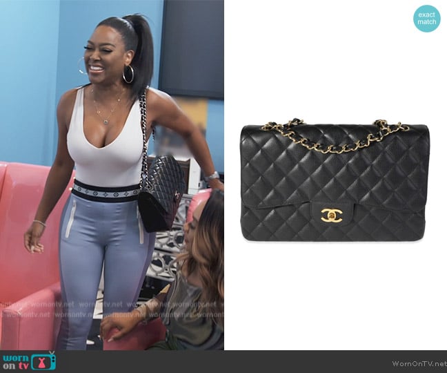 Chanel Jumbo Classic Flap shoulder bag worn by Kenya Moore on The Real Housewives of Atlanta