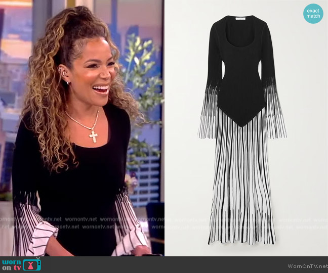 WornOnTV: Sunny’s black contrast stripe dress on The View | Sunny ...