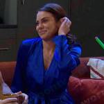 Chloe’s blue satin robe on Days of our Lives