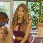 Chrishell’s burgundy cutout dress on Selling Sunset