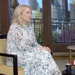 Christine Taylor’s floral print midi dress on Live with Kelly and Mark