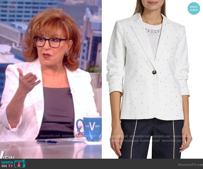 Cinq a Sept Ditsy Rhinestone Khloe Blazer worn by Joy Behar on The View