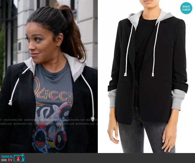 Cinq a Sept Khloe Hooded Blazer worn by Nell Serrano (Gina Rodriguez) on Not Dead Yet