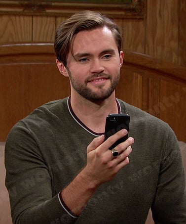 Colin's green crewneck sweater on Days of our Lives