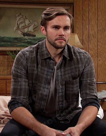 Colin's grey plaid shirt on Days of our Lives