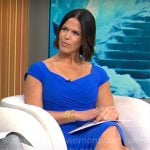 Dana Jacobson’s blue cap sleeve dress on CBS Saturday Morning
