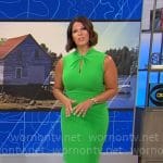 Dana Jacobson’s green twist neck dress on CBS Mornings