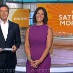 Dana Jacobson’s purple jumpsuit on CBS Satirdau Morning