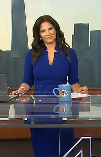 Darlene's blue notch collar sheath dress on Today