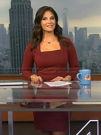 Darlene Rodriguez's maroon square neck dress on Today
