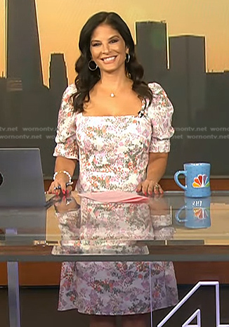 Darlene Rodriguez's white floral puff sleeve dress on Today