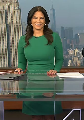 Darlene Rodriguez's green long sleeve dress on Today