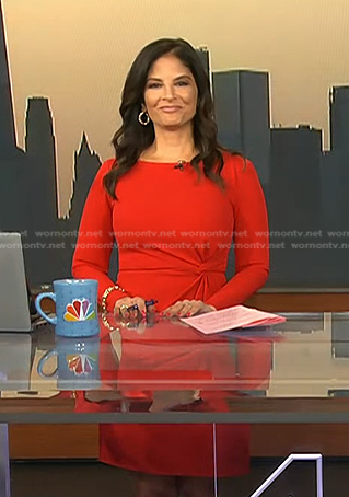 Darlene Rodriguez's red twist detail dress on Today