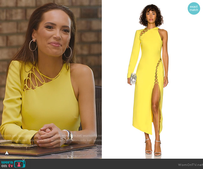 David Koma Lace Up Midi Dress worn by Davina Potratz on Selling Sunset